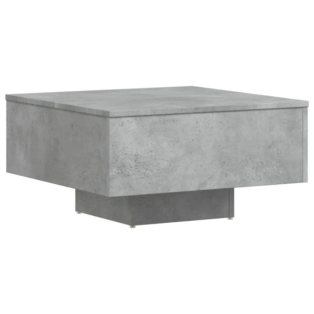 Tavolino da Salotto-Tavolino da soggiorno-Tavolo Grigio Cemento 60x60x31,5 Legno Multistrato