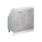Mobile sottotetto Rion Calcestruzzo/Bianco con 2 porte Vicco
