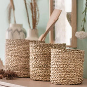 Mandolina per piante BHINNEKA | Mandolina per piante | Mandolina boho con tessuto | Contenitore per piante | Mandolina decorativa | Mandolina per conservazione | Mandolina rotonda per fiori