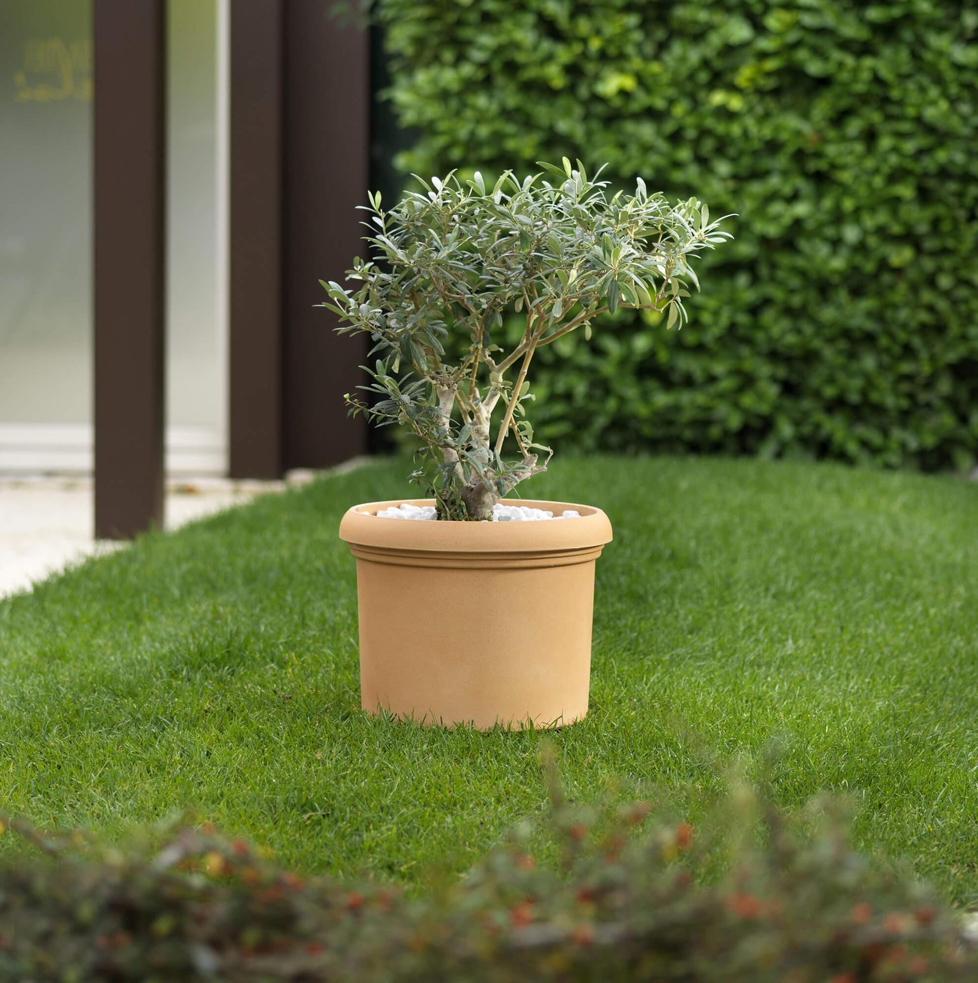 Vaso Ø50x38cm in Resina Tulli Cilindro Vicenza Classic 50 Antracite