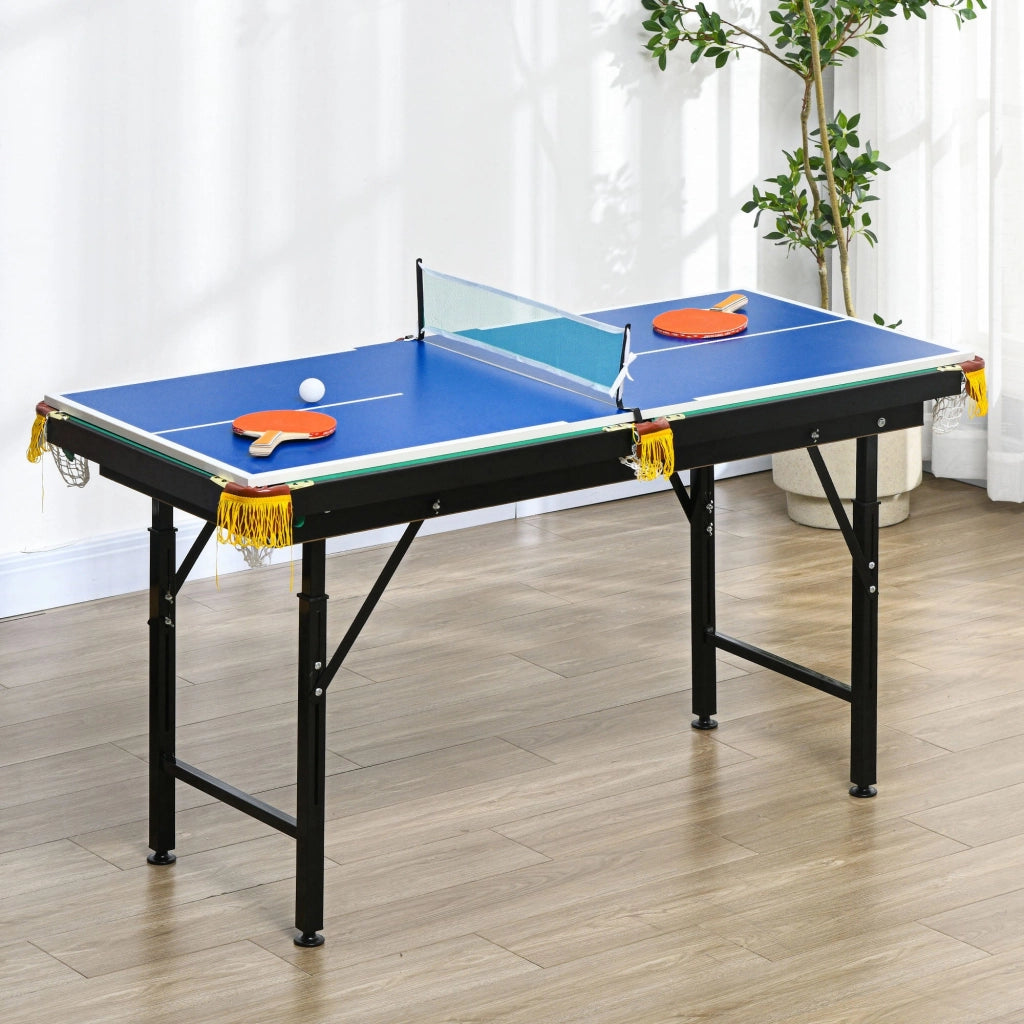 Tavolo Multi Gioco Pieghevole 2 in 1 per Biliardo e Ping Pong 140x63x60-80 cm con Accessori Inclusi
