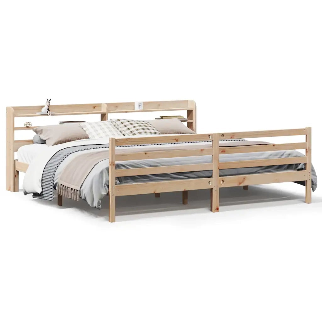 Giroletto con Testiera-Struttura Letto con testiera 180x200 cm Massello Pino 393412