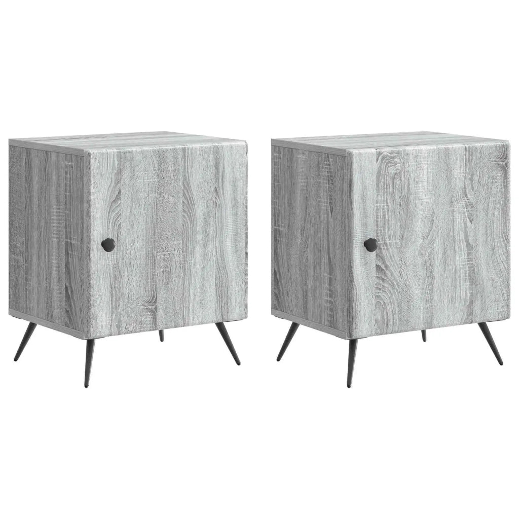 Armadio da Notte 2 pz Grigio Sonoma 43 x 34,5 x 50 cm 895498
