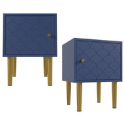 (=WF290544AAB) Set di 2 comodini, tavolini laterali, blu navy, adatti a qualsiasi letto e camera da letto - H51/L35/P35 cm