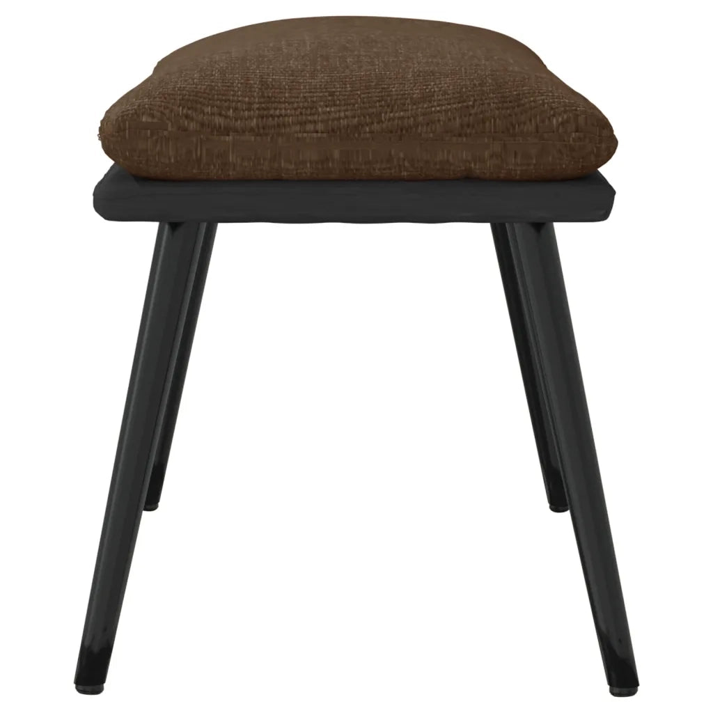 Poggiapiedi Marrone 45x29,5x35 cm in Tessuto e Similpelle 341518