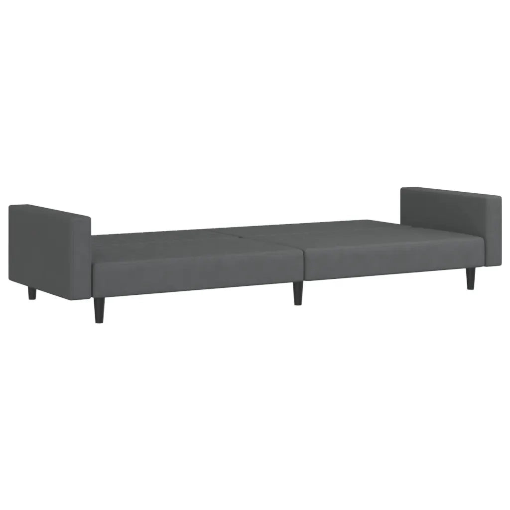 Divano Letto a 2 Posti Grigio Scuro in Velluto 375938