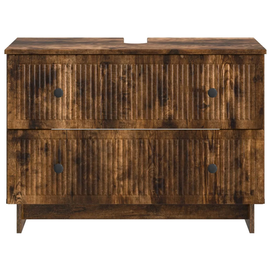 Armadio per Lavabo da Bagno EDE Rovere Fumo 82 x 41 x 59 cm 895920