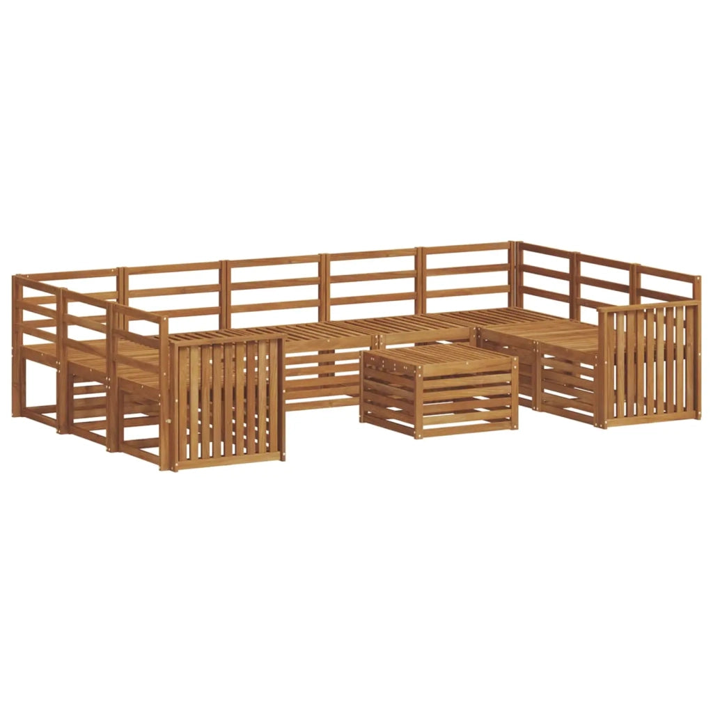 Set divani 10 pcs Naturale Legno di Acacia Massello