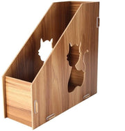 Organizzatore di Cartelle - Supporto Documenti in Legno - A4 - Ripiano di Scrivania - Design Moderno - Grande Capacità di Archiviazione - 25x10x24cm