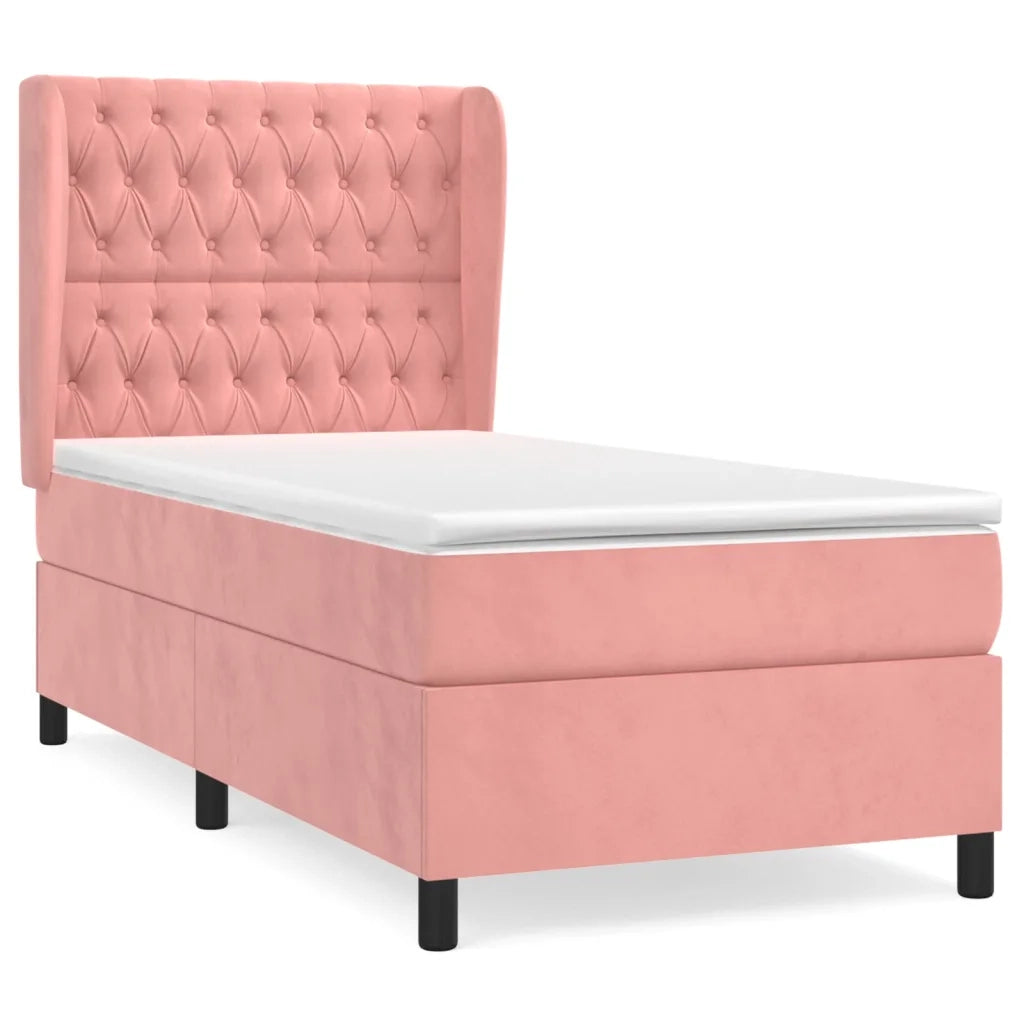 Giroletto a Molle con Materasso Rosa 90x190 cm in Vellutocod mxl 98320