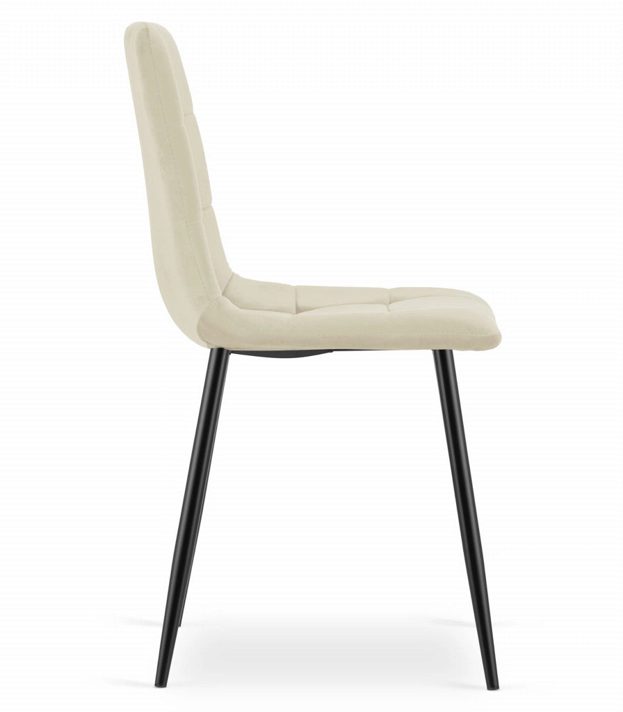 Sedia VALORA PYRA - Moderna in velluto beige con gambe nere