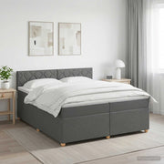 Letto box spring con materasso Grigio Scuro 200 x 200 cm 3451043