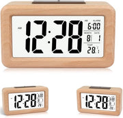 Alarme Digitale con Display Grande, Moduli Sensori, Temperatura e Data, Luce Notturna Regolabile e Funzione Sonno, Senza Suono di Goccia per Camera e Ufficio