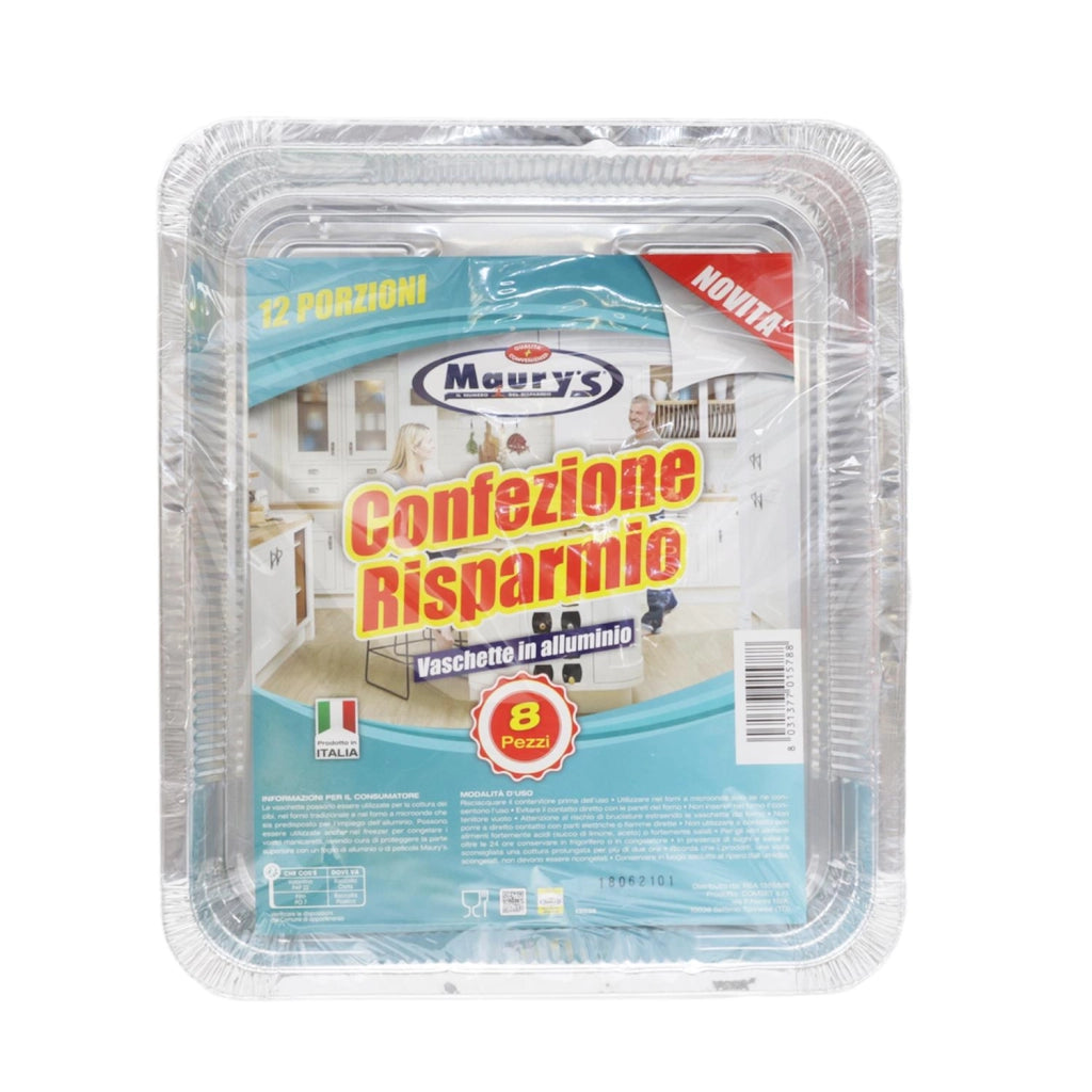 MAURY'S CONTENITORE IN ALLUMINIO DA 12 PORZIONI IN CONFEZIONE DA 8 PEZZI