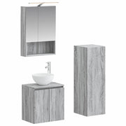Set di mobili per il bagno 4 pcs Sonoma grigio 3407420
