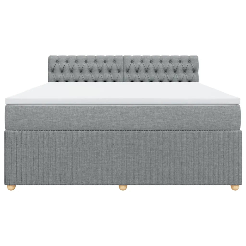 Giroletto a Molle con Materasso Grigio Chiaro180x200 cm Tessuto