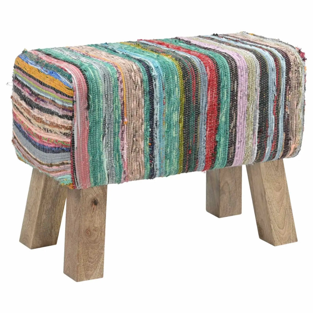 panca 60 x 30 x 45 cm Pelle Vera Multicolore 42042110