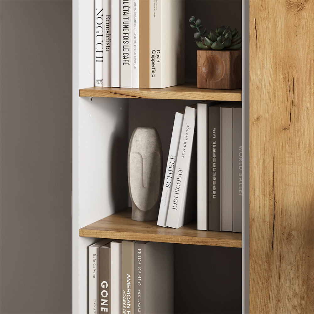 Vicco Scaffale Rovere bianco/dorato 40 x 120 cm 4 scomparti