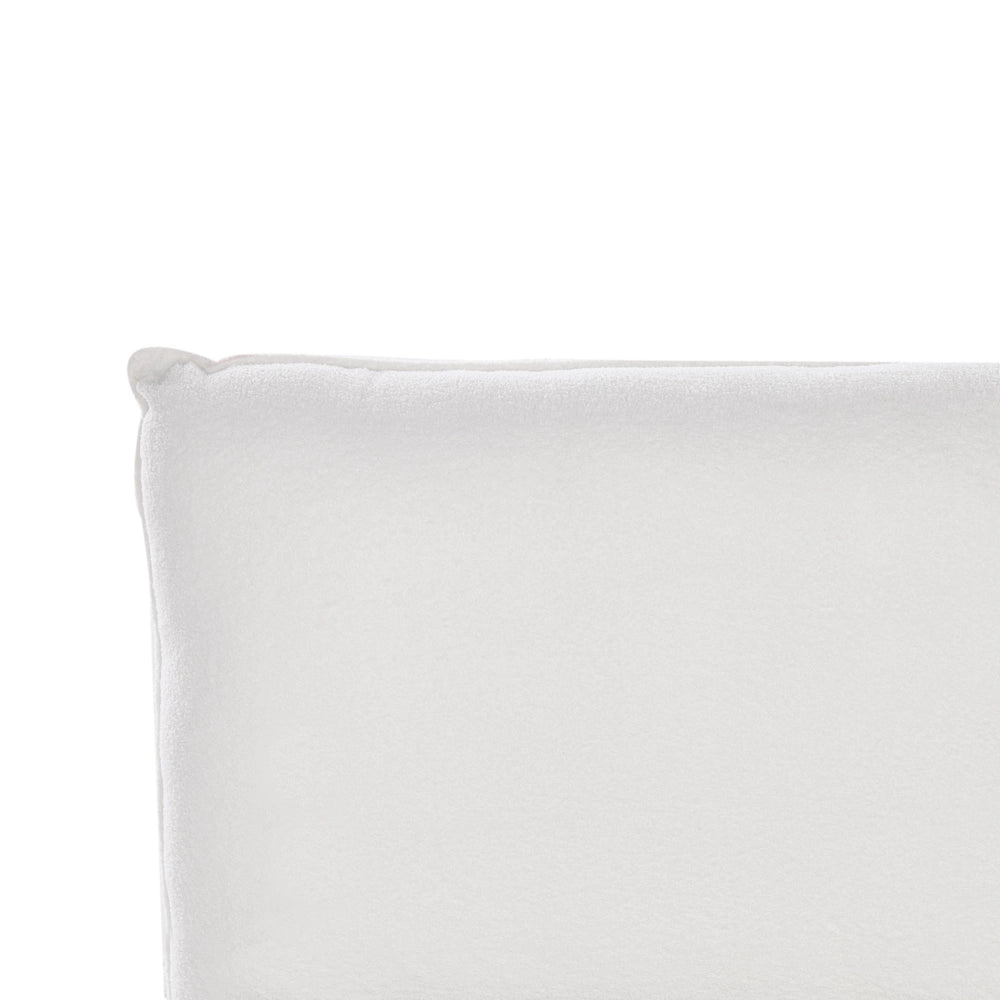 Letto matrimoniale ad acqua imbottito in tessuto boucle bianco 160x200 cm Vinay