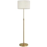 Lampada da Terra con Telecomando e Luminosità Regolabile 3000K-6000K, Paralume in Tessuto, Oro