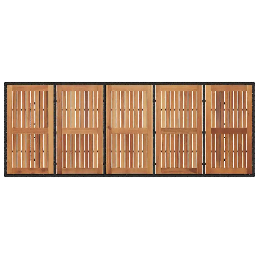 Set da Pranzo per Giardino 11 pcs Nero polyrattan 3365422