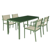 SET DA PRANZO PER ESTERNO GIARDINO COMPLETO DI TAVOLO E 4 SEDIE MODELLO "MINIMAL"