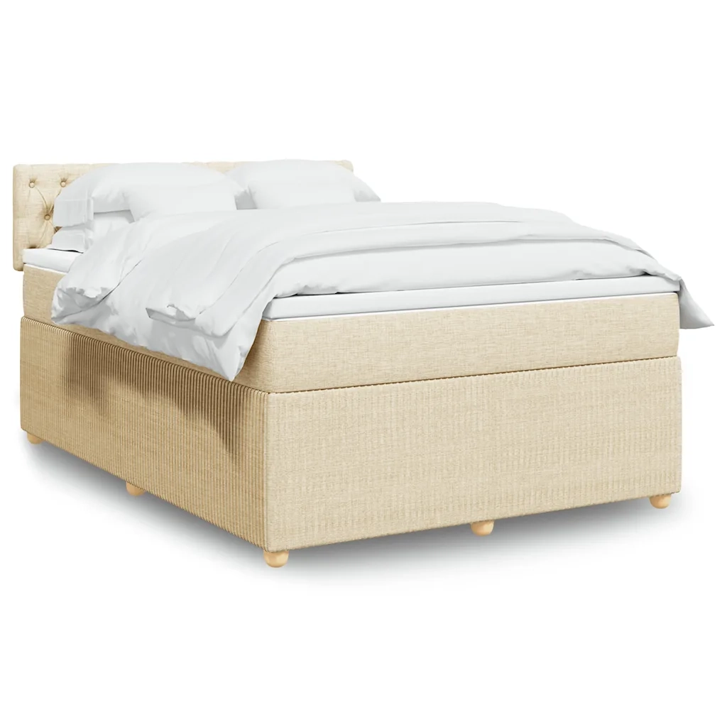 Giroletto a Molle con Materasso Crema 140x200 cm in Tessuto