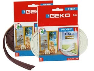 PARAFREDDO IN GOMMA PROFILO E- - mm.9h. rotolo da mt.6 colore marrone - 10 pezzi GEKO