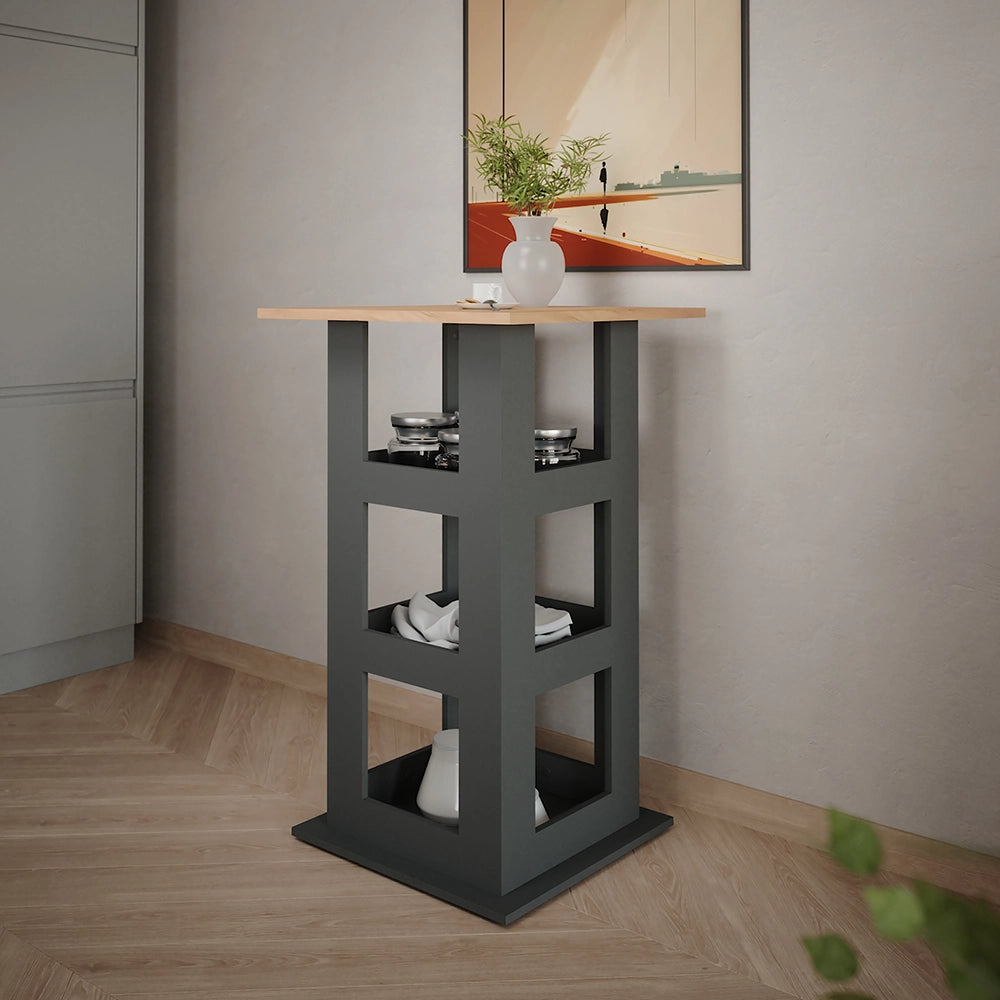 Vicco Tavolo da bar Quercia dorata/antracite 65 x 65 cm