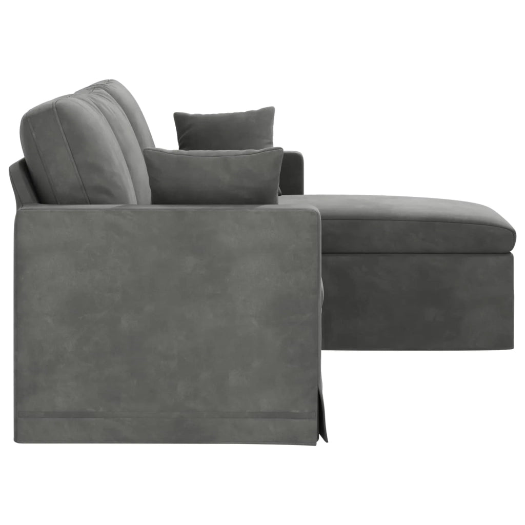 Divano Grigio scuro 198 x 134 x 80 cm Velluto