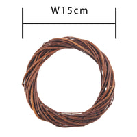 Set 12 Coroncine Naturale di Rattan Larghezza 15 cm