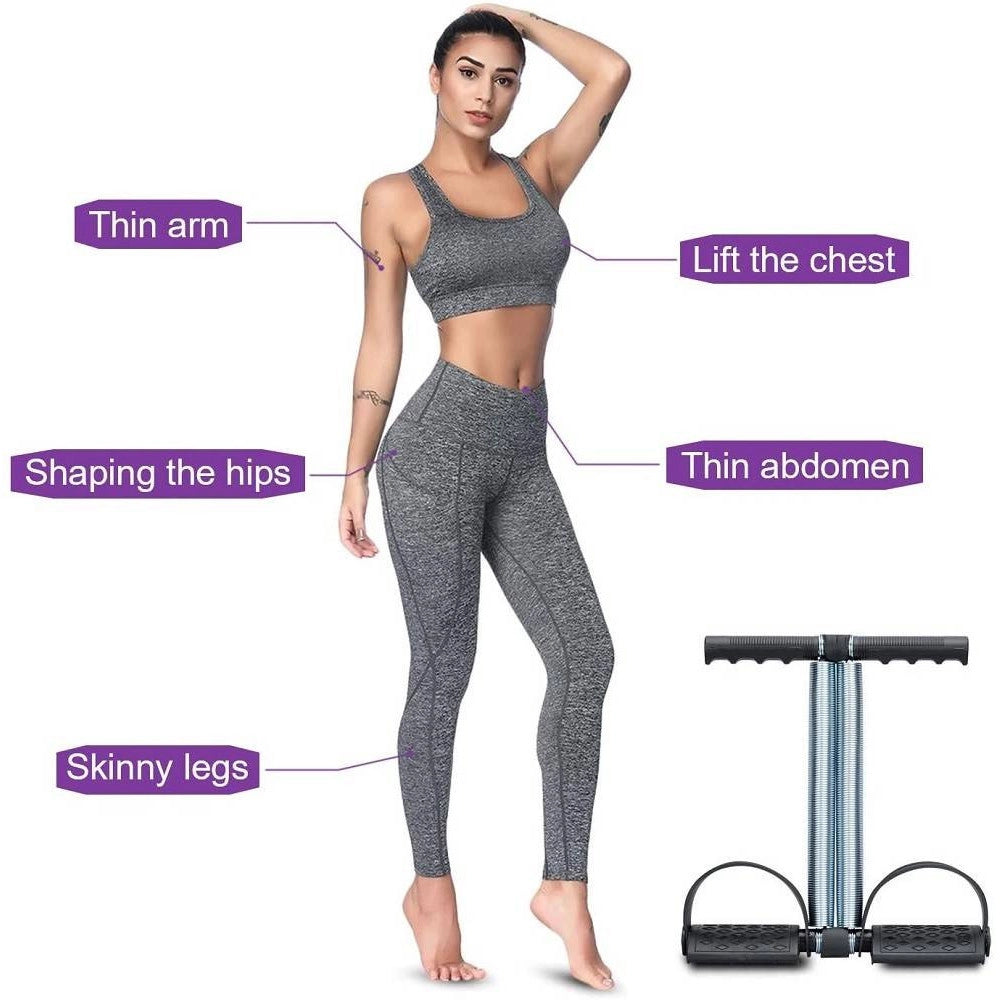 Trade Shop - Corda Elastica Con Doppia Molla Per Bodybuilding Fitness Yoga Allenamento Addome -