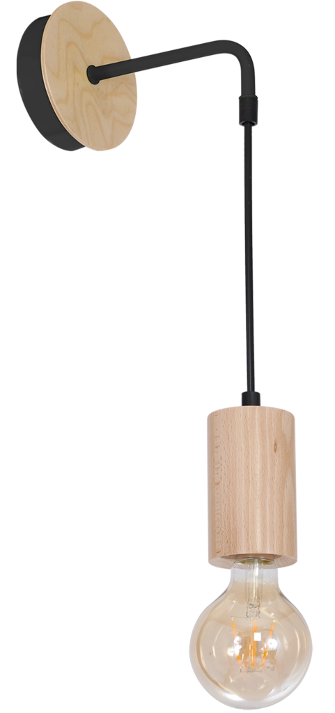 Applique Milagro LINES MLP8824 1 luce E27 legno/nero
