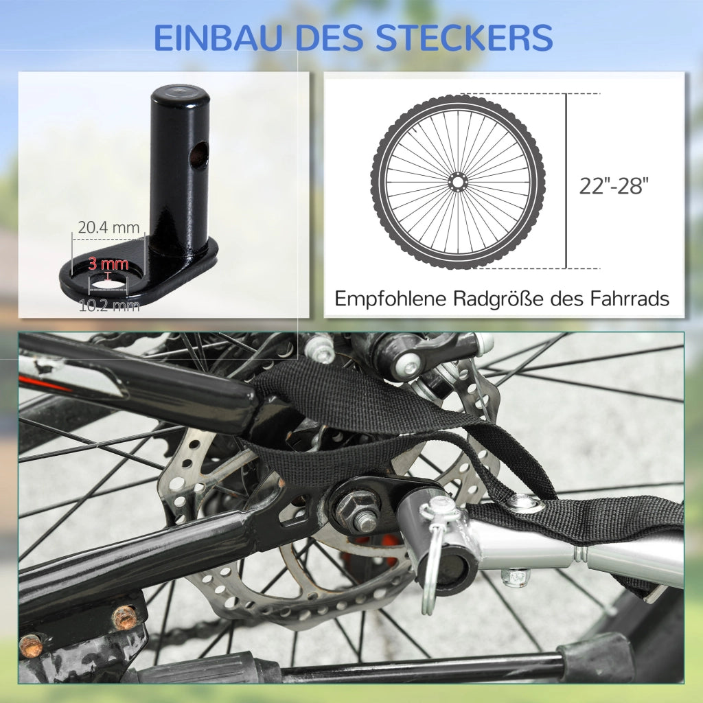 Rimorchio per Bicicletta Pieghevole ¨C Xylo ¨C Carico 40kg, 140x88x60cm
