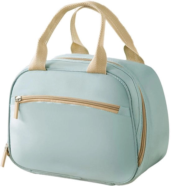 Borsa da pranzo per donne, 28 x 21 x 15 cm Borsa da pranzo blu Isolata Borsa da pranzo per adulti Contenitore da pranzo isolato