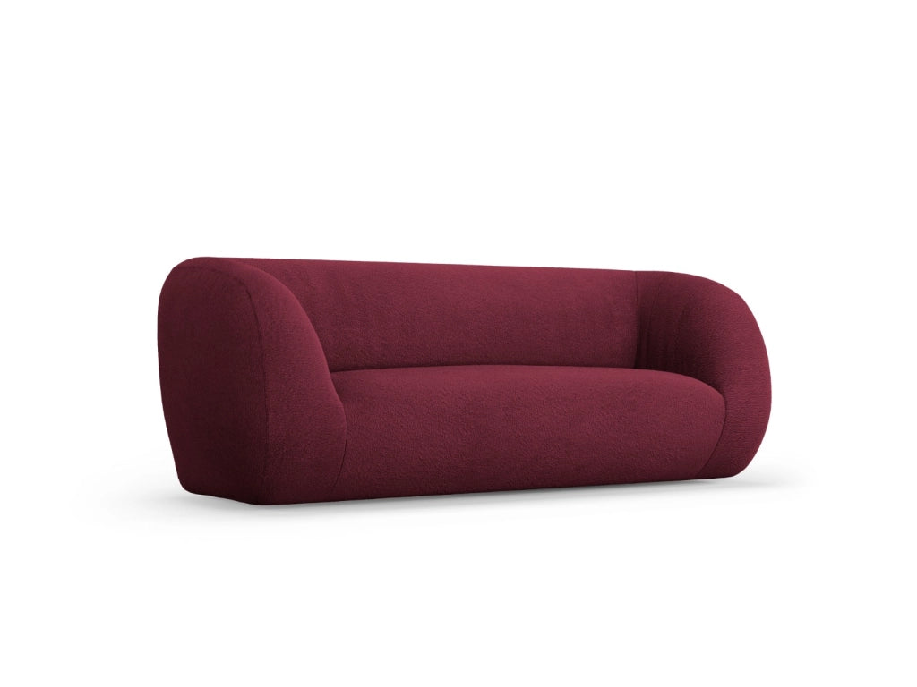 Cosmopolitan Design - Divano "Essen" 2 posti in bouclé bordeaux 