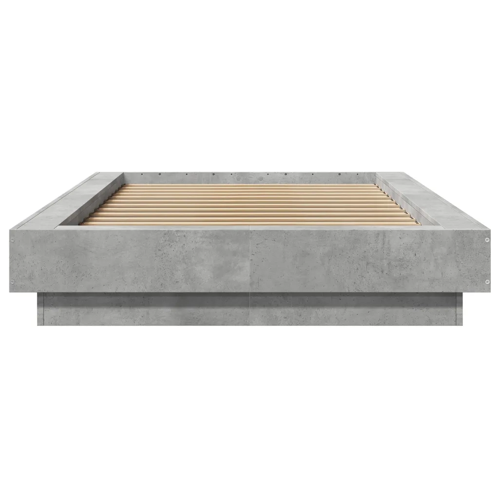 Giroletto Luci LED-Struttura Letto con LED Grigio Cemento 75x190cm in Legno Multistrato 275450