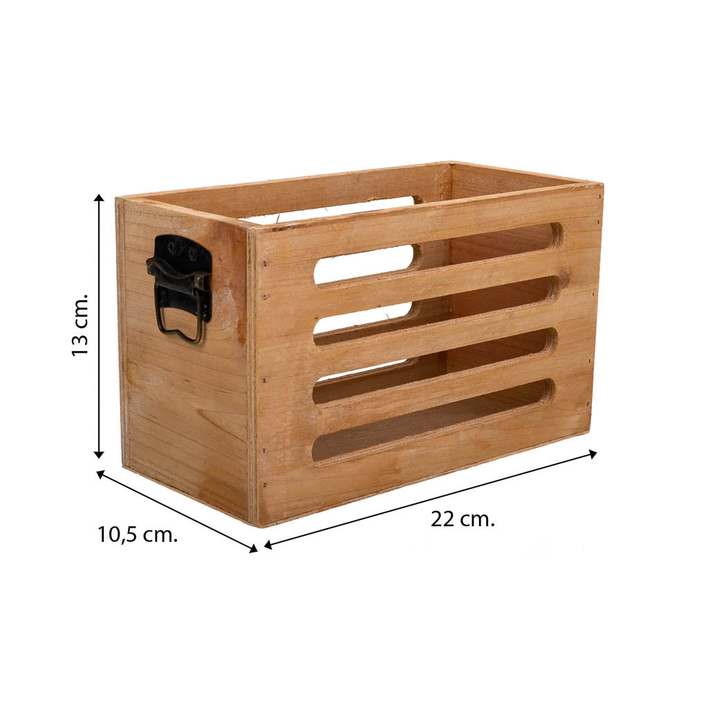 Set di 3 scatole in legno marrone