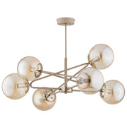 Plafoniera moderna beige oro sfere ambra 6xE27 SAGITO Alfa