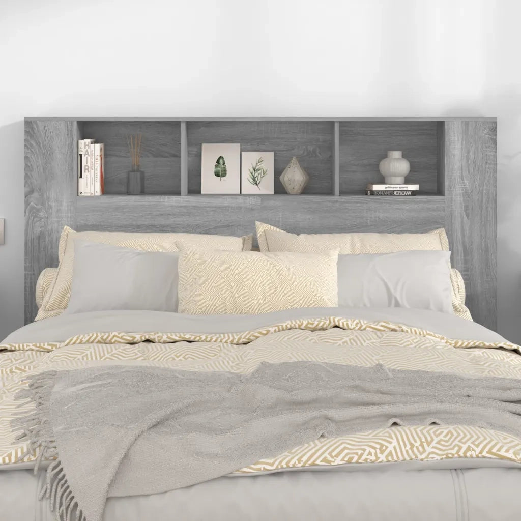 Testiera con Scomparti-Testata del letto Grigio Sonoma 160x18,5x104,5 cm