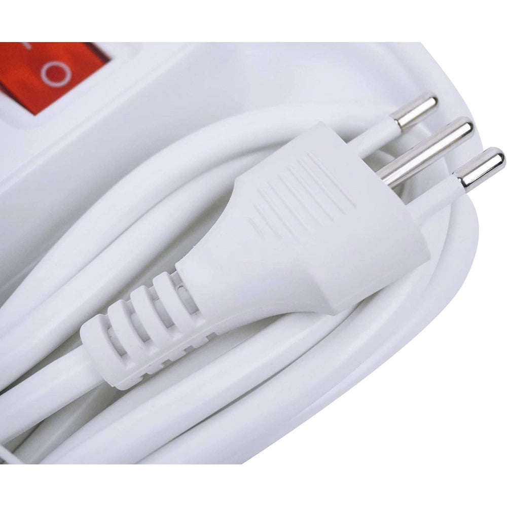 Trade Shop - Multipresa Shuko Bipasso 10 E 16 Amp 5 Posti Ciabatta Elettrica Con Interruttore -
