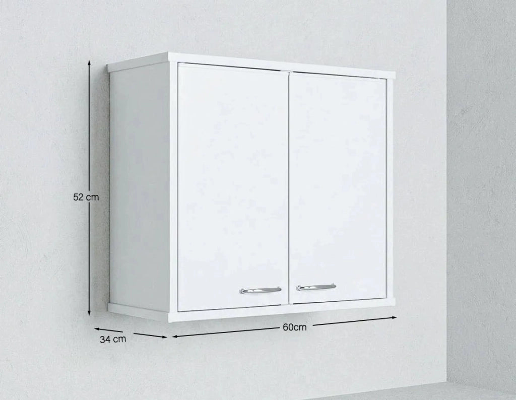Pensile NEXA WALL 60 – Mobile Pensile in PVC con Ripiano Interno – 60x34x52 cm Bianco_