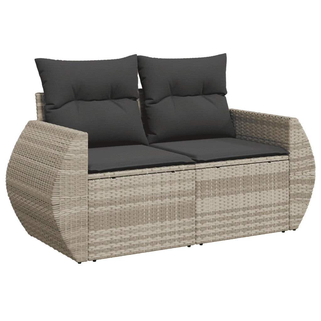 Set Divano da Giardino 6pz con Cuscini Grigio Chiaro Polyrattan 3264098