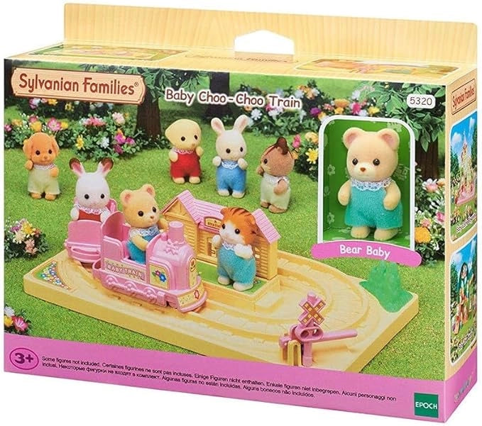 Sylvanian Families Baby Choo-Choo Train ,Set con trenino e personaggio, Epoch, eta 3+