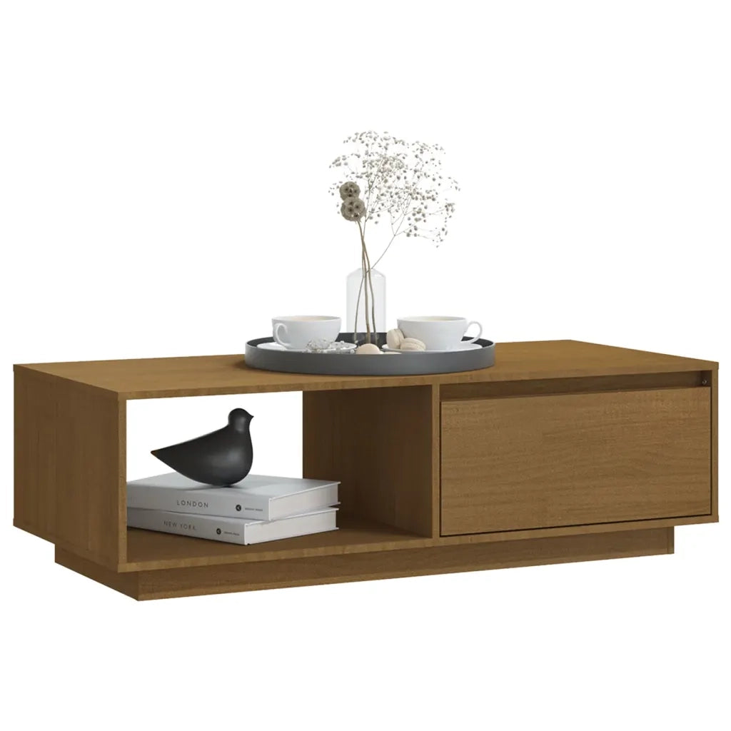 Tavolino Marrone ambra 110x50x33,5 cm in Legno Massello di Pino 809885