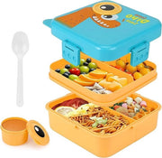 Borsa Pranzo per Bambini con Scatole per Scuola e Attività Estive (Blu)