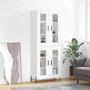 Credenza-Buffet-Armadio da cucina Bianca 69,5x34x180 cm in Legno Multistrato 811065