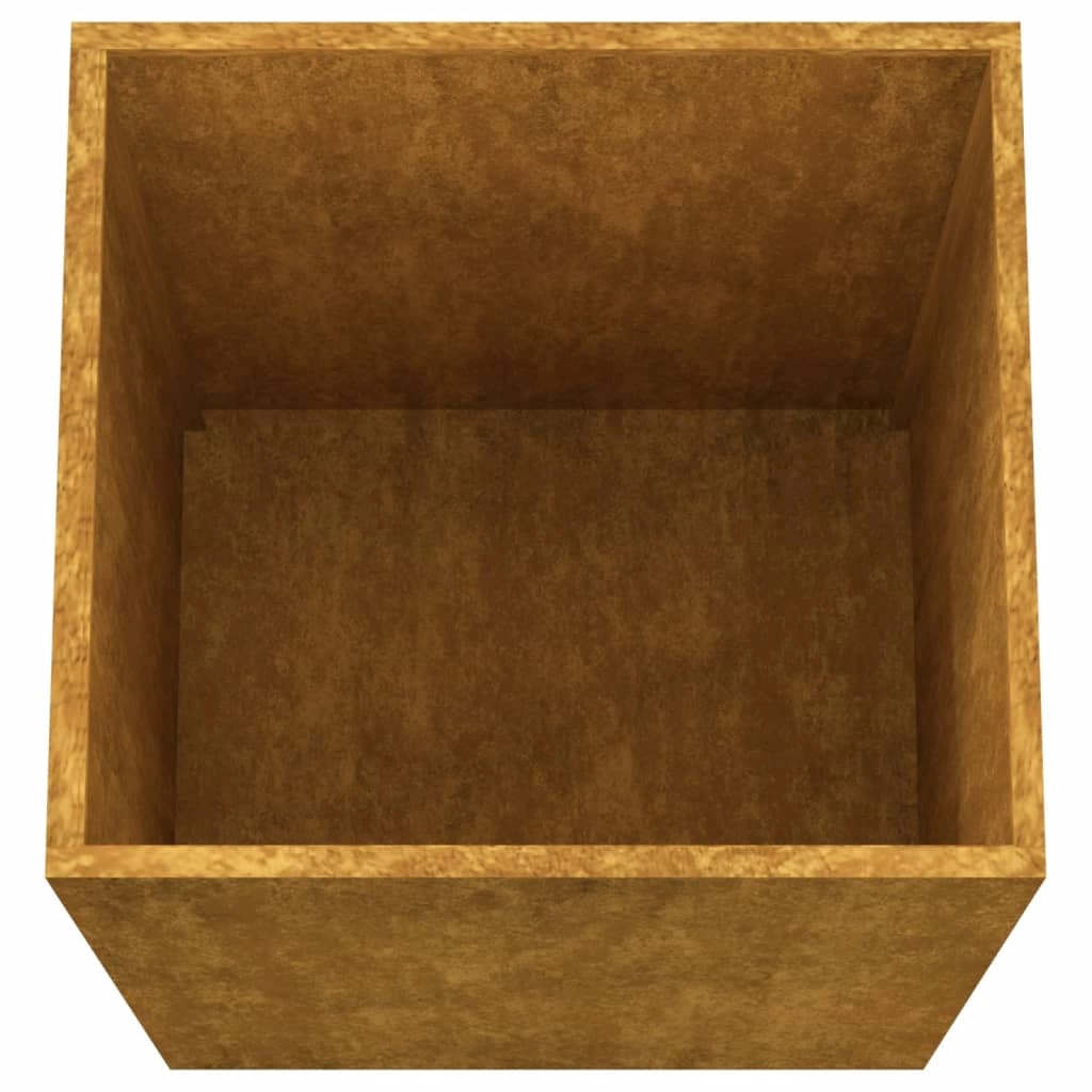 Fioriera rialzata per piante e fiori terrazza giardino 52 x 48 x 75 cm acciaio corten marrone 02_0037686