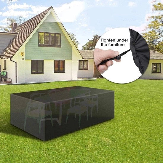 Copertura protettiva di alta qualità per mobili da giardino resistente al tempo con aperture di ventilazione e cerniere a click