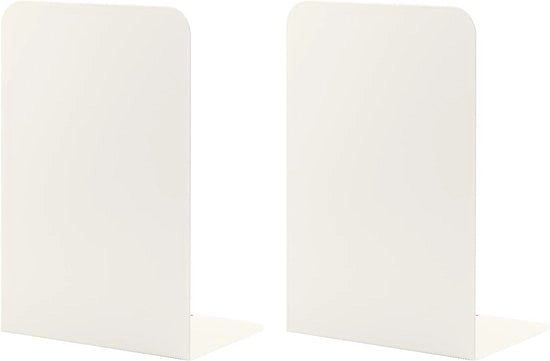 Sostegni per librerie, Sostegni per ufficio, Estremi di libro per libri pesanti, Supporti di metallo per sostegni di stile minimalista moderno, Bianco latte (1 paio)